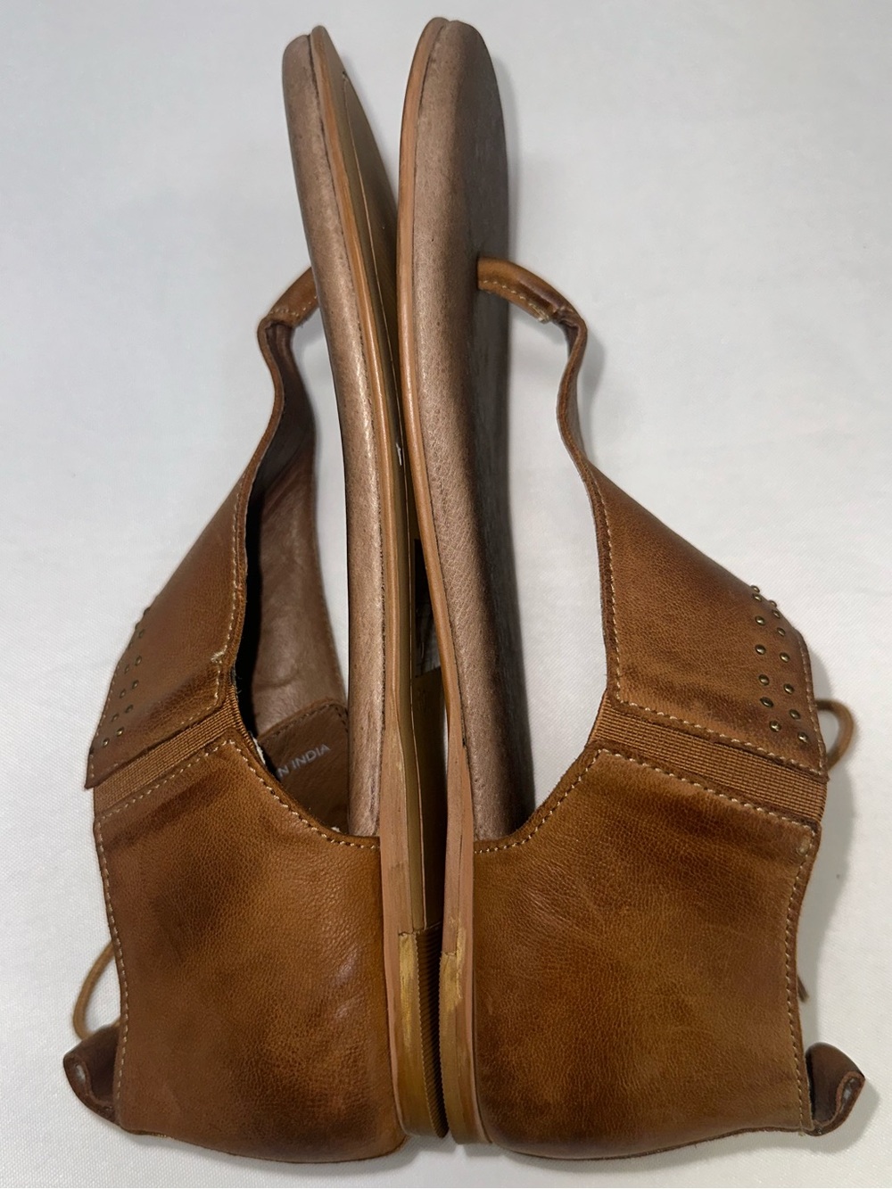 ⁠ROAN Bed Stu Xandria Leather Thong Sandals Womens 7 Tan Brown Studded Boho Flat - Picture 8 of 10